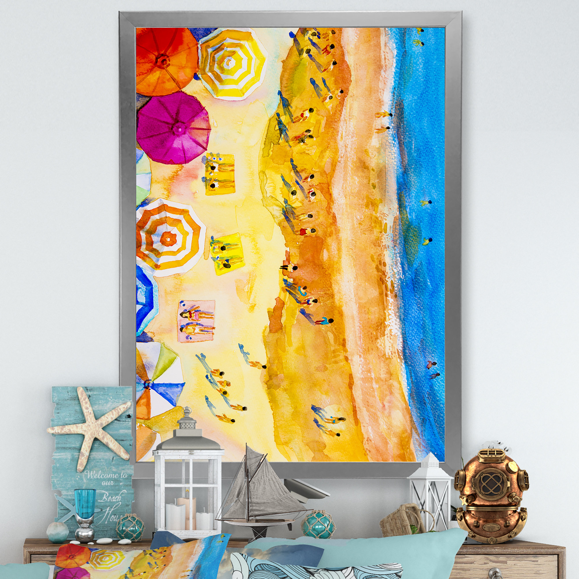 Highland Dunes Aerial Pastel Beach California II " Aerial Pastel Beach